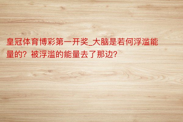 皇冠体育博彩第一开奖_大脑是若何浮滥能量的？被浮滥的能量去了那边？