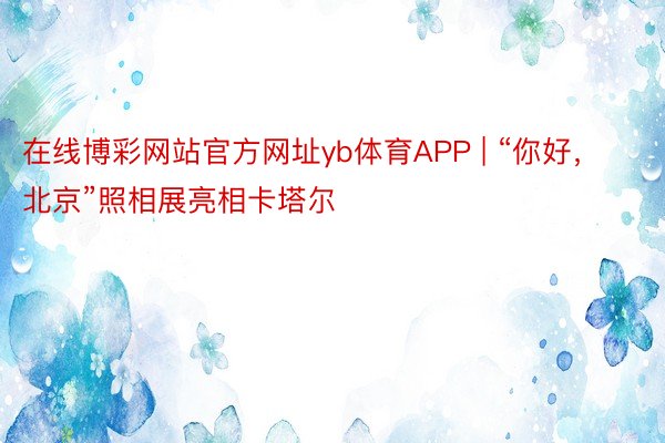 在线博彩网站官方网址yb体育APP | “你好，北京”照相展